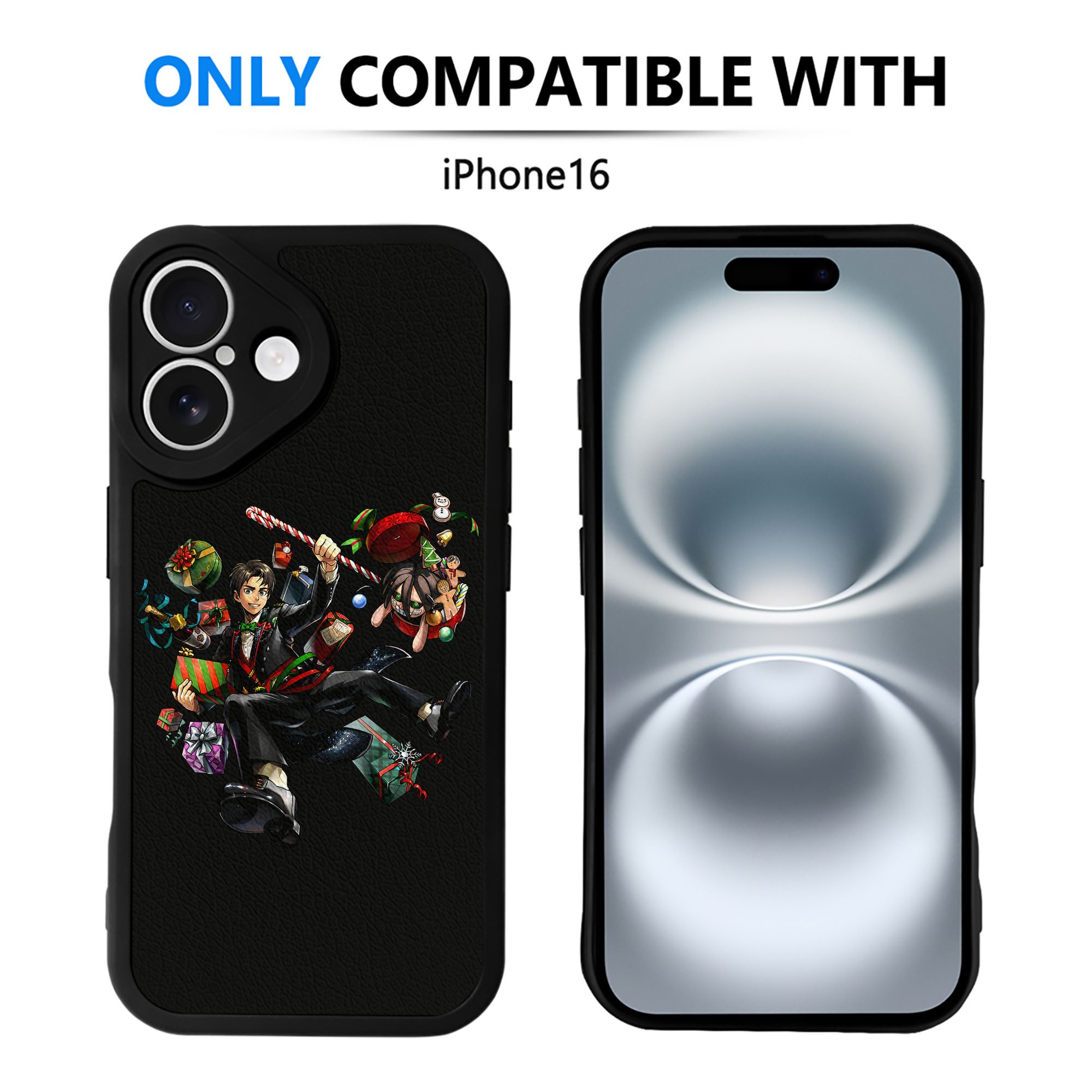 （画像用） 進撃の巨人 エレン･イェーガー Attack on Titan Eren Jäger 【iPhone 16シリーズ対応】シリコンスマホケース（レザー調） 材質：シリコン